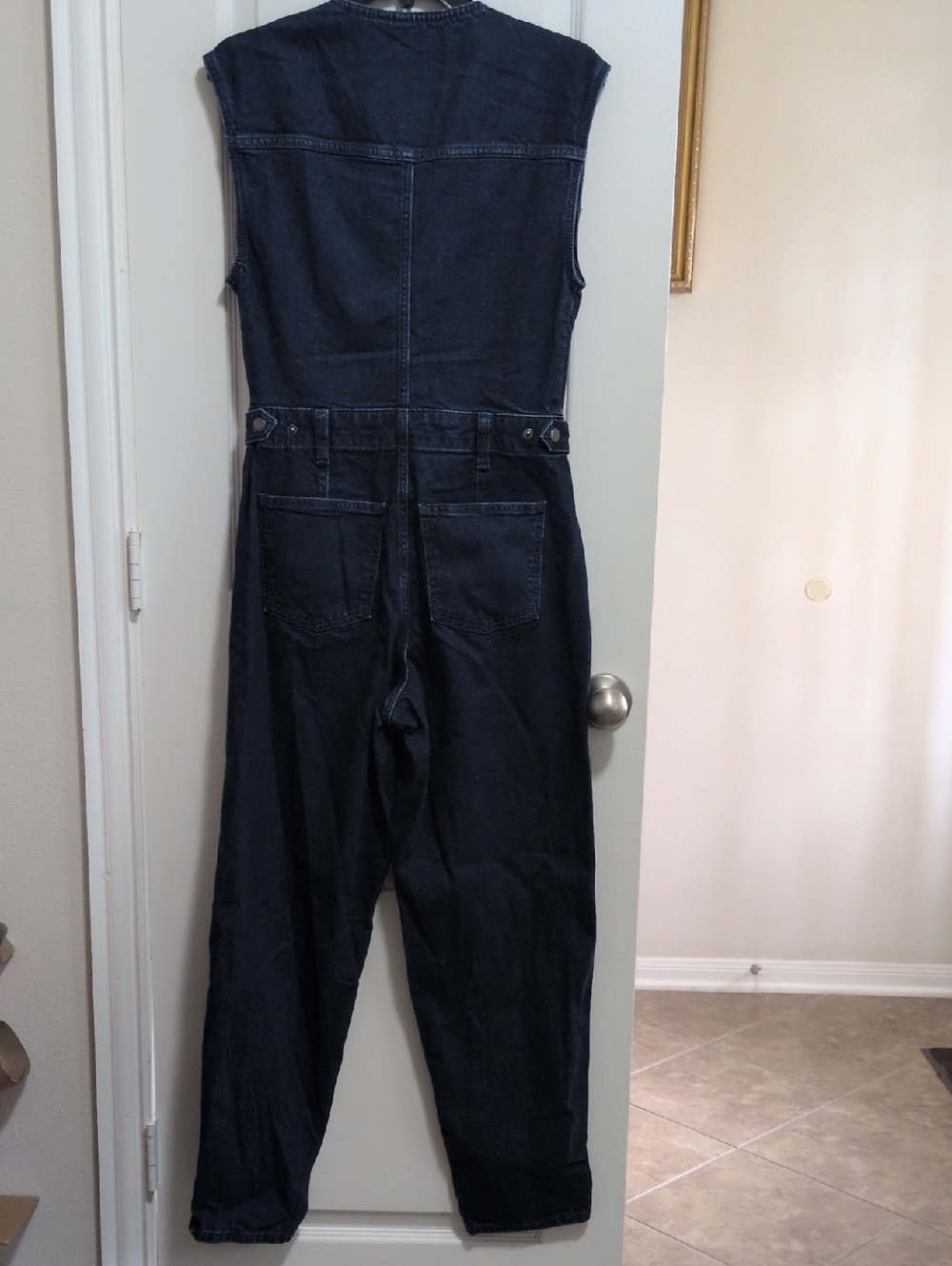 Dark Wash Denim Jumpsuit - Picture 5 of 7